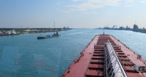 freighter on the river