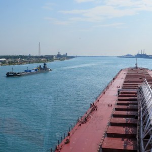 freighter on the river