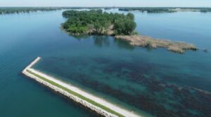 Celeron Island was completed in 2020. The project has added nearly 4,000 linear feet of shoals with a sand bar for nesting turtles, snake hibernacula, and common tern nesting areas. The shoals also protect over 100 acres of coastal wetlands with additional spawning habitat to encourage a robust fish population.