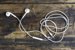 headphones on a wood floor