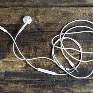 headphones on a wood floor