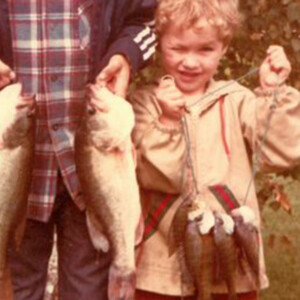 vintage photo of boy with catch