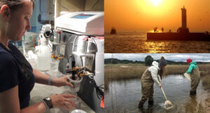 A collage of Great Lakes research photos