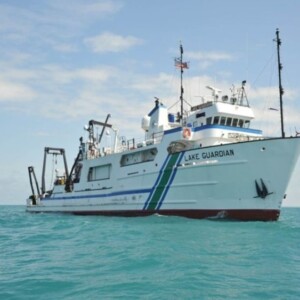 The U.S. Environmental Protection Agency (EPA) Research Vessel (R/V) Lake Guardian will focus on Lake Erie this summer. The Shipboard Science Workshops rotate among the five Great Lakes and are designed to promote Great Lakes sciences while forging lasting relationships between Great Lakes researchers and educators. Photo: EPA