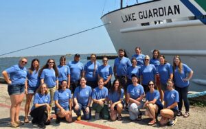 Fifteen Great Lakes basin educators along with scientists and Sea Grant staff participated in the 2024 Shipboard Science Workshop aboard the U.S. Environmental Protection Agency (EPA) Research Vessel (R/V) Lake Guardian. Courtesy photo