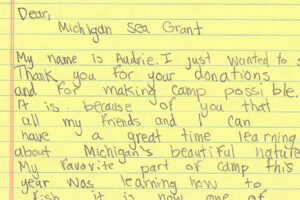 Clip of a handwritten letter to MISG
