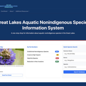 A screenshot of the new GLANSIS website layout